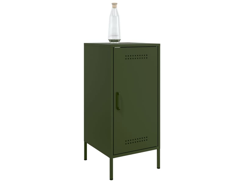 Buffets 2 pcs - bahut - meuble de rangement vert olive 36x39x79 cm acier - Conforama D