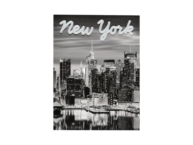  Tableau led - home deco factory - new york - luminaire - décoration lumineuse - gris et blanc  - Conforama A