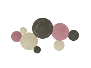 Décoration murale en disques 110 x 7 x 58 cm multicolore en métal, ensemble de 8 éléments à suspendre