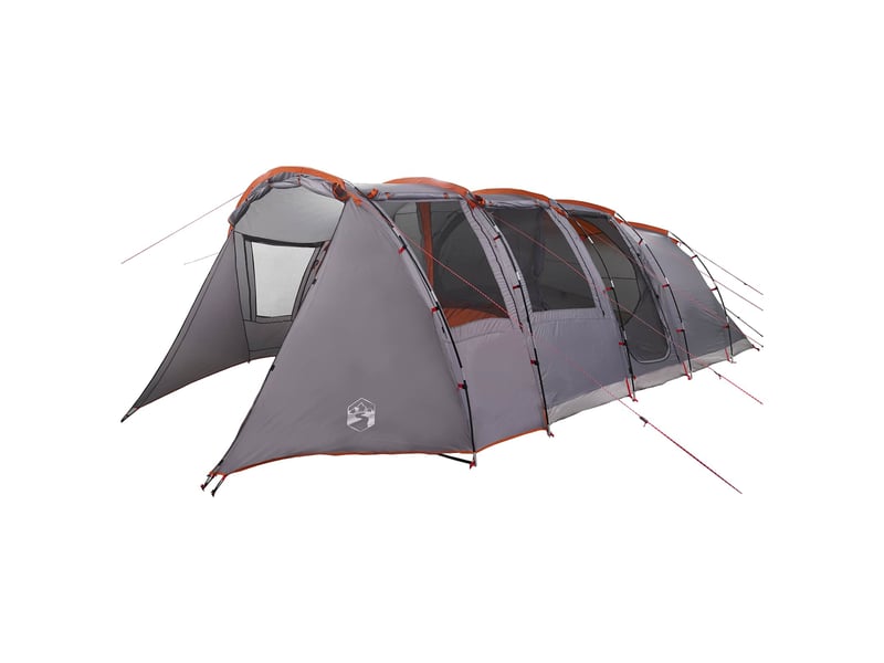  Tente tunnel, tente de camping gris et orange 675x392x210 cm  - Conforama A