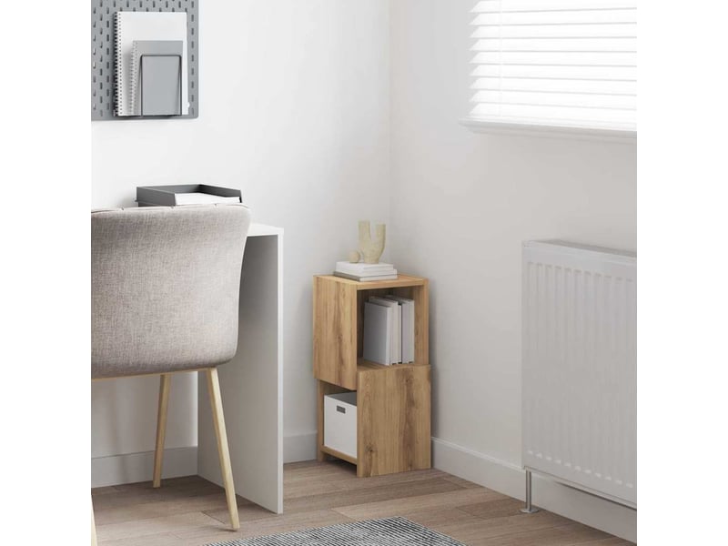  Meuble d'angle, meuble de rangement salon 25,5x25x55cm bois d'ingénierie chêne artisanal  - Conforama D