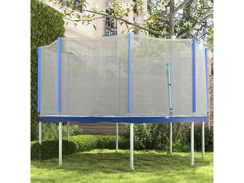  Filet de remplacement pour trampolines ø 366 cm 8 poteaux droits filet de sécurité pour trampolines, entrée zippée  - Conforama B