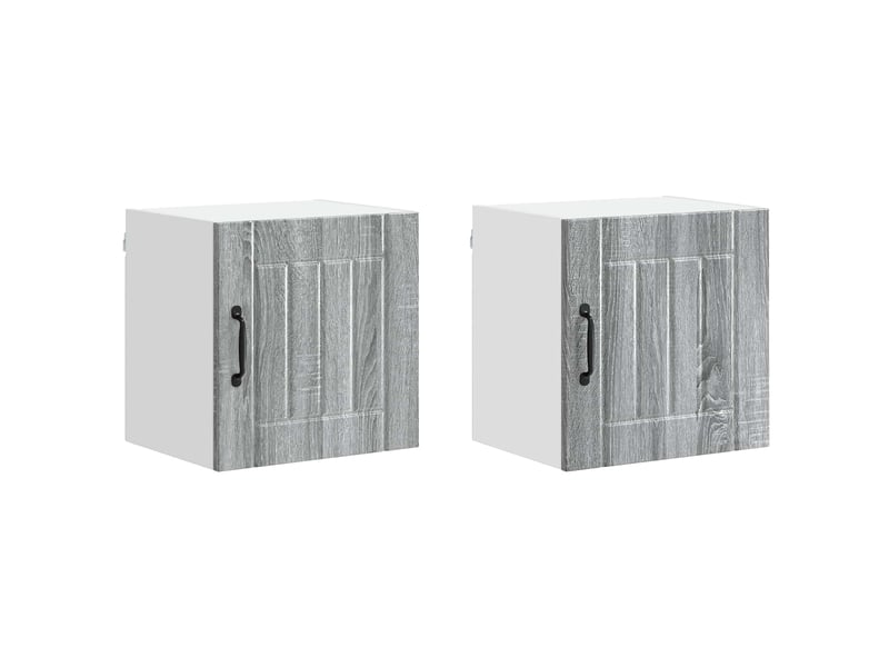 Meuble mural de cuisine | armoire de cuisine 2 pcs sonoma gris bois d'ingénierie shl5916 - Conforama A
