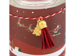 Bougie parfumée imprimée 265g pot verre assorti