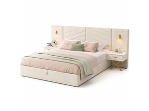 Lit coffre 160x200 cm    coloris beige