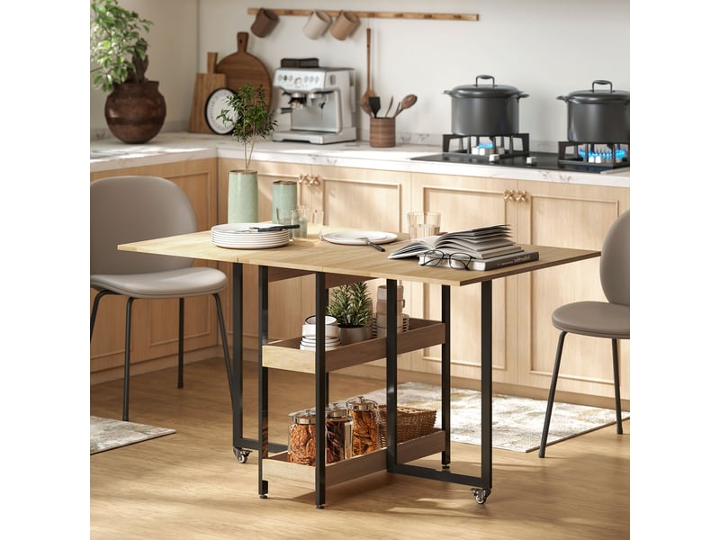  Table à manger pliable, table de cuisine panneau de particules chêne 133.4x80x75cm  - Conforama C