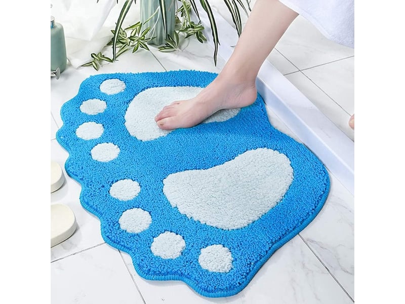  Bathroom rugs mats water absorbent non-slip mat used in bathroom, shower, room, etc.soft microfiber bath mat (bleu, 40*60cm)  - Conforama A