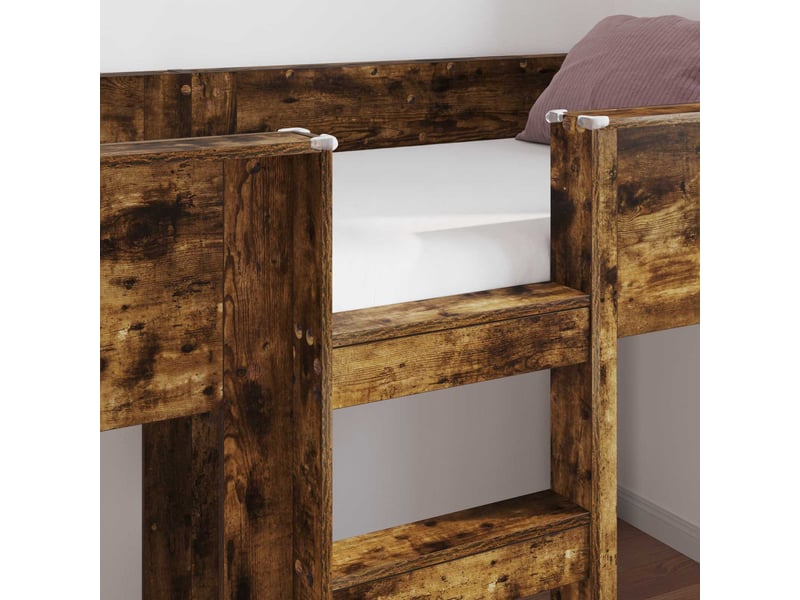  Lit superposé pour enfants - lit jeune chêne fumé 90 x 190 cm  - Conforama C