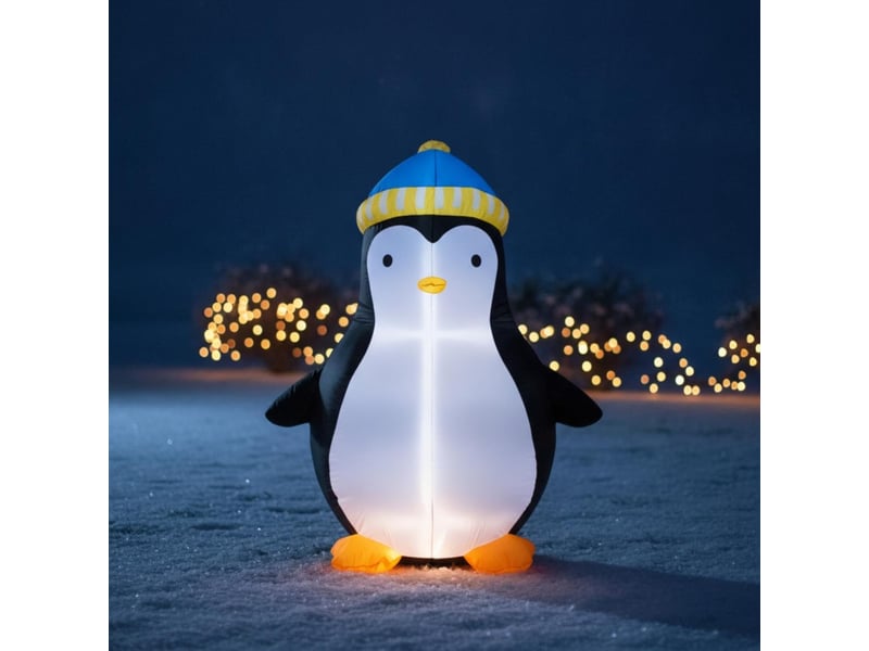  Pingouin gonflable de noël 1,5 m avec led, décoration lumineuse extérieure pour jardin, pelouse et terrasse  - Conforama C