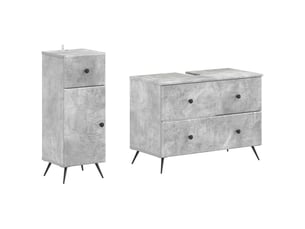 Ensemble de 2 meubles de salle de bain breda gris béton cf63097