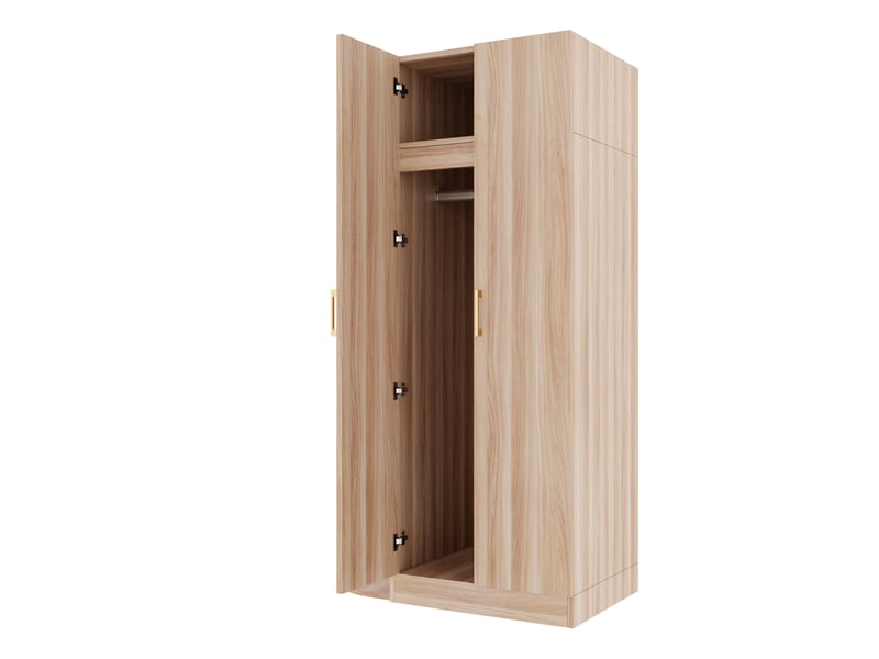  Armoire,90x55x170 cm,2 portes avec rangement,mdf,coloris bois naturel  - Conforama E