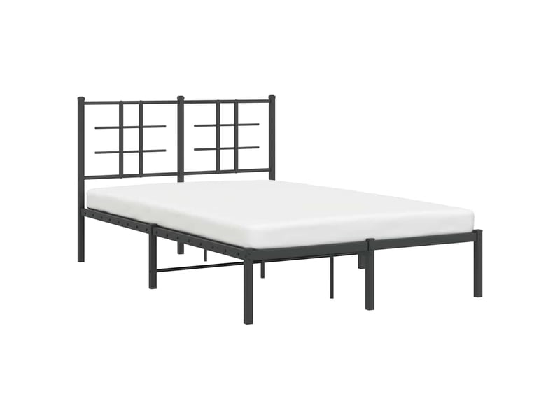  Lit double- lit adulte -  cadre de lit métal sans matelas avec tête de lit noir 120x200cm  - Conforama C