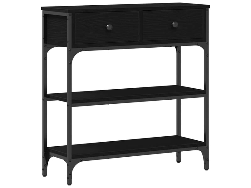  Table console - table d'appoint - table d' entrée chêne noir 72,5 x 25 x 75 cm bois d'ingénierie  - Conforama A