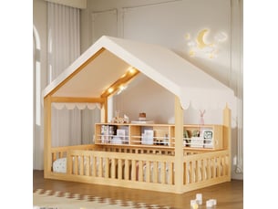 Lit baldaquin 90x200 cm <strong>HAUSS SPOLE</strong>  <strong></strong> coloris naturel