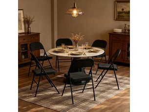 Lot de 6 chaises pliantes rembourrées noires evryae