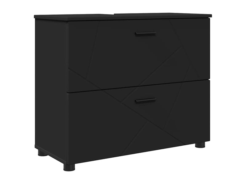 Cabinet de salle de bain, armoire salle de bain avec tiroir noir 76,5 x 35 x 64 cm cf65231 - Conforama A