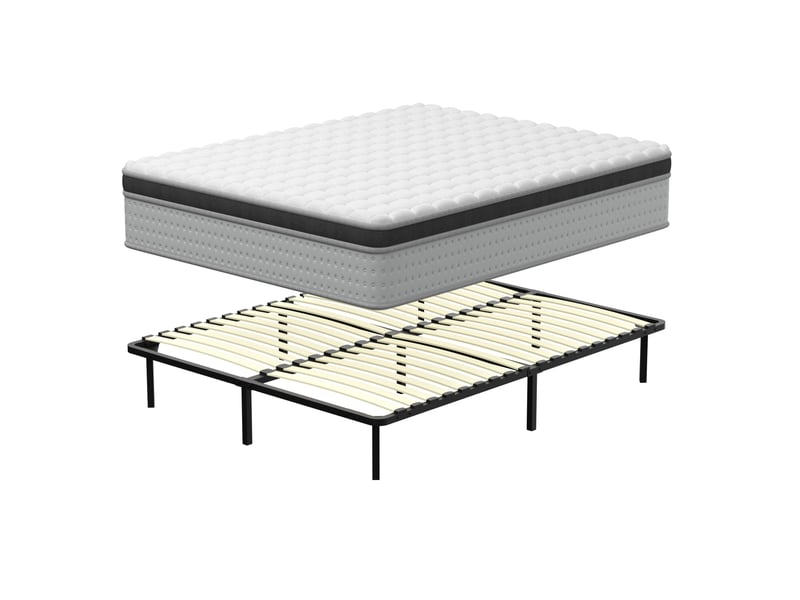  Ensemble matelas ressorts et sommier 140x190, mémoire de forme, ep:25cm  - Conforama A