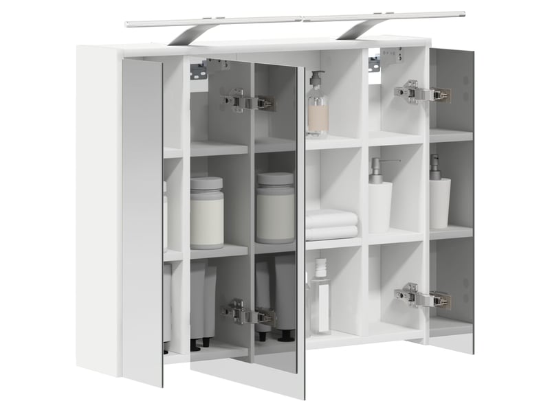 Armoire miroir salle de bain, meuble de rangement blanc 73.5x16x62.5 cm shl9416 - Conforama C