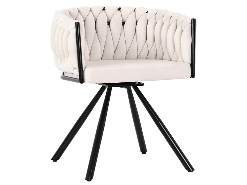  Chaises de salle à manger lot de 6 pivotantes 360° - lpospi - dossier ergonomique, velours, pieds métal - beige  - Conforama A