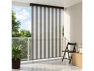 Store enrouleur, store à rouleau anthracite et blanc 100 x 250 cm cf44948