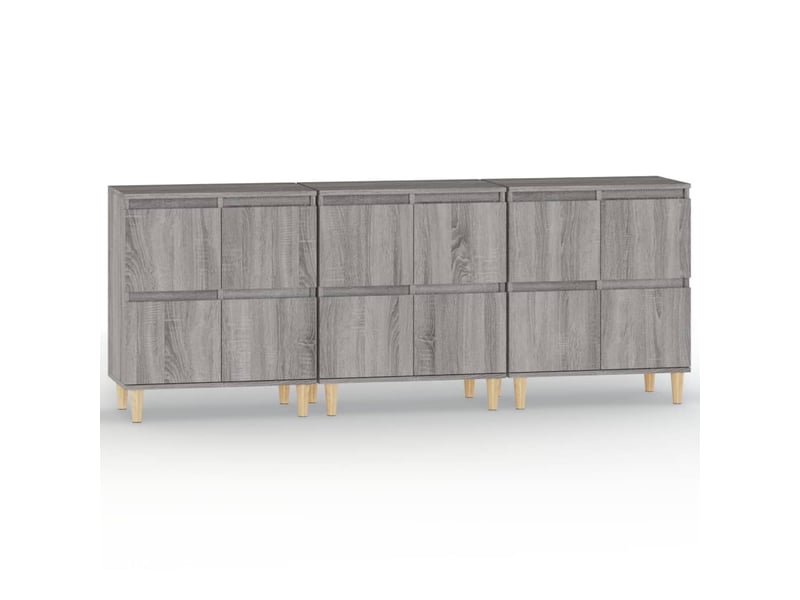  Buffets 3 pcs - bahut - meuble de rangement sonoma gris 60x35x70 cm bois d'ingénierie  - Conforama A