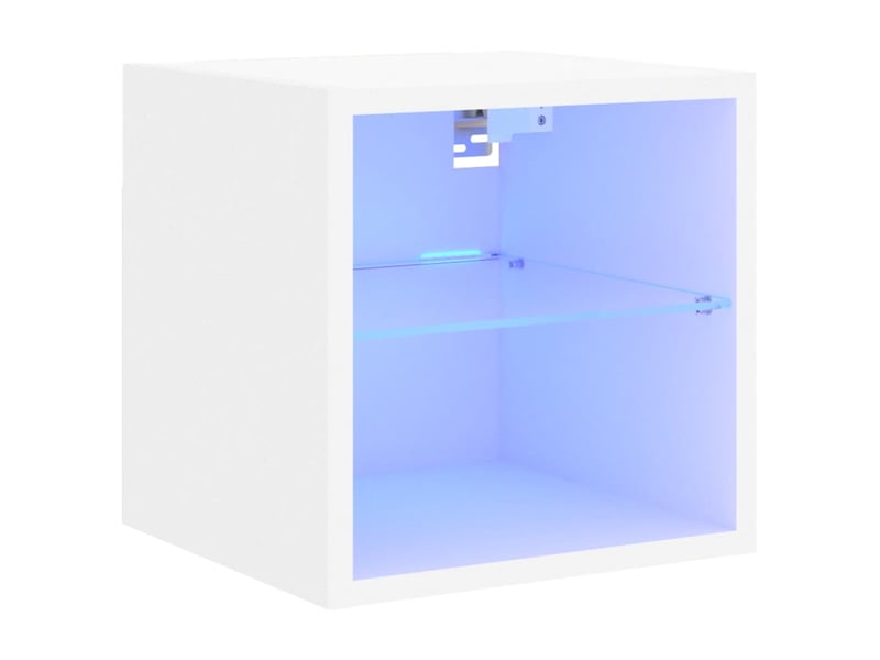  Meuble tv - banc tv - meuble de rangement mural avec lumières led blanc 30x28,5x30 cm  - Conforama A