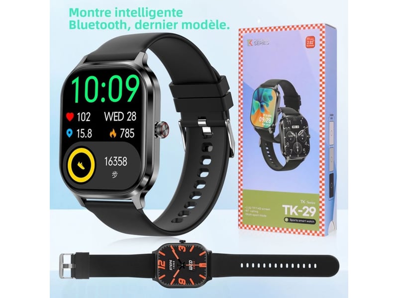  Montre connectee fitness unisexe hd 2.02 bluetooth capteur cardiaque autonomie 15 jours 189790_AADLJ43017_6_DROPFR - Conforama D