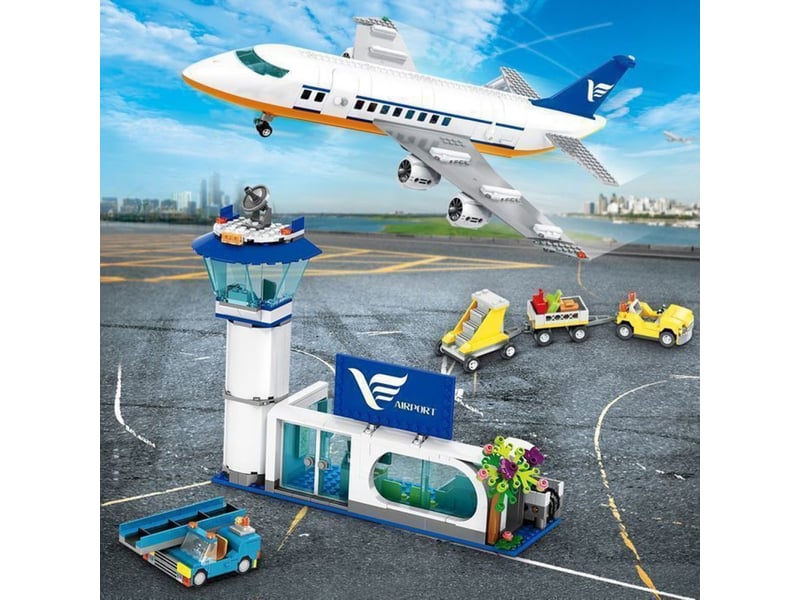  Aeroport central set 901 pieces avion de ligne avec led 151498_AAABW24365_6_DROPFR - Conforama C