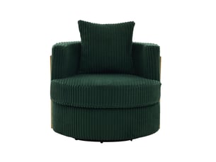 Fauteuil fixe pivotant <strong>MODENVIE</strong> <strong></strong> Velours côtelé vert vendu A l'unité