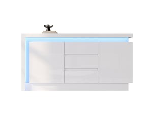 Buffet 2 porte(s)  3 tiroir(s) <strong></strong> <strong></strong> - 140 cm coloris blanc 