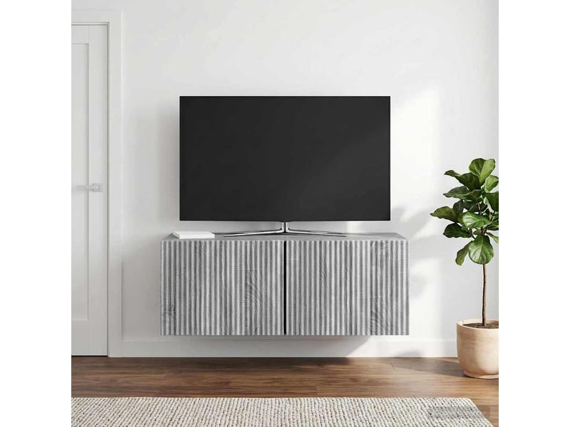  Meuble tv - banc tv - meuble de rangement mural 78,5 x 31 x 30 cm sonoma gris bois d'ingénierie  - Conforama B
