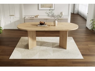 Table à manger rectangulaire 160 × 80 cm, teinte chêne
