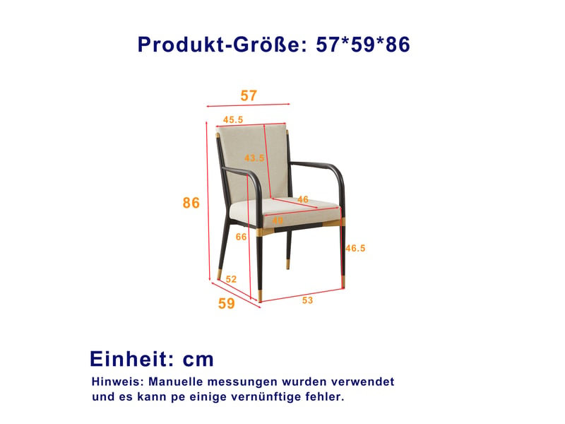  Chaises de salle à manger lot de 2 avec accoudoirs  - pieds réglables, tissu beige  - Conforama D