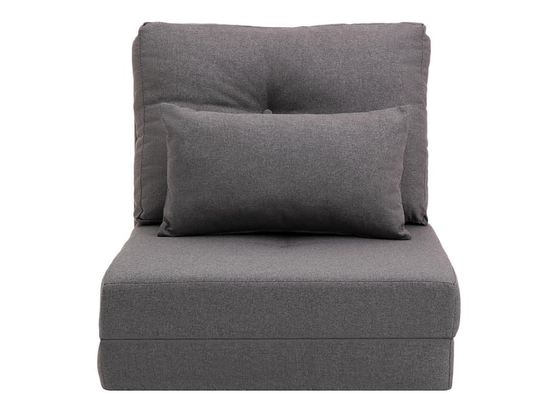  Chauffeuse convertible 1 place avec coussin gris foncé 60 x 80 x 56 cm  - Conforama B