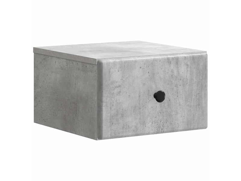  Table de chevet mural 2 pièces gris béton 34,5 x 33 x 20 cm  - Conforama C