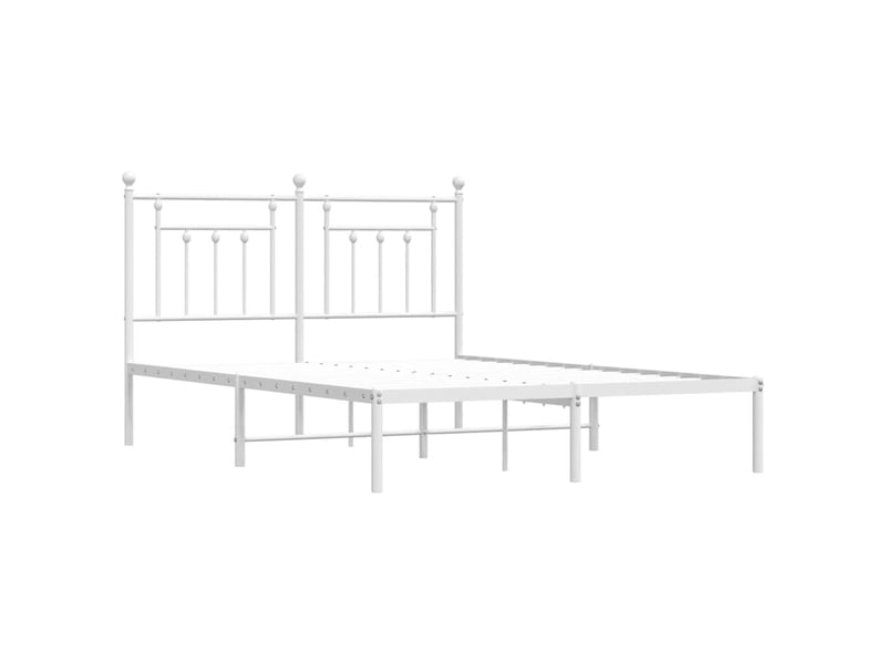  Lit double- lit adulte -  cadre de lit métal sans matelas et tête de lit blanc 140x190 cm  - Conforama B