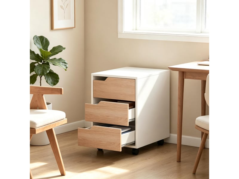  Rangement de bureau - velours - blanc - avec tiroirs 40x50x57.5cm - Conforama C
