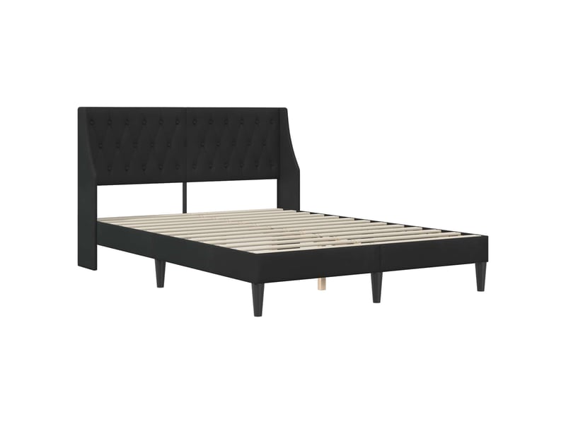  Lit double- lit adulte -  cadre de lit avec tête de lit noir 120 x 190 cm velours  - Conforama B