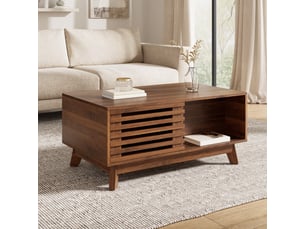 Table basse rectangulaire coloris marron <strong></strong> <strong></strong> - 55 cmx90 cm