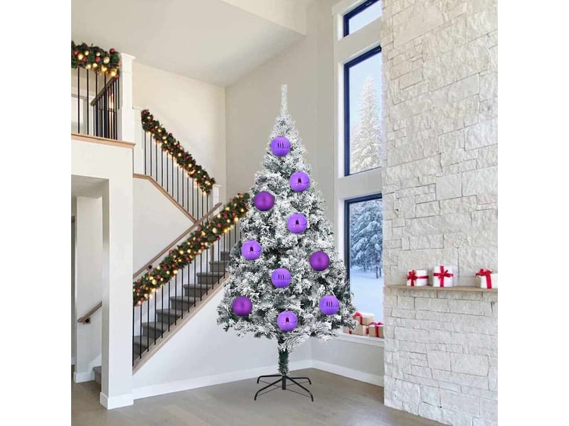 Ensemble de boules de noël xxl 3 pcs lilas ø 25 cm plastique  - Conforama B