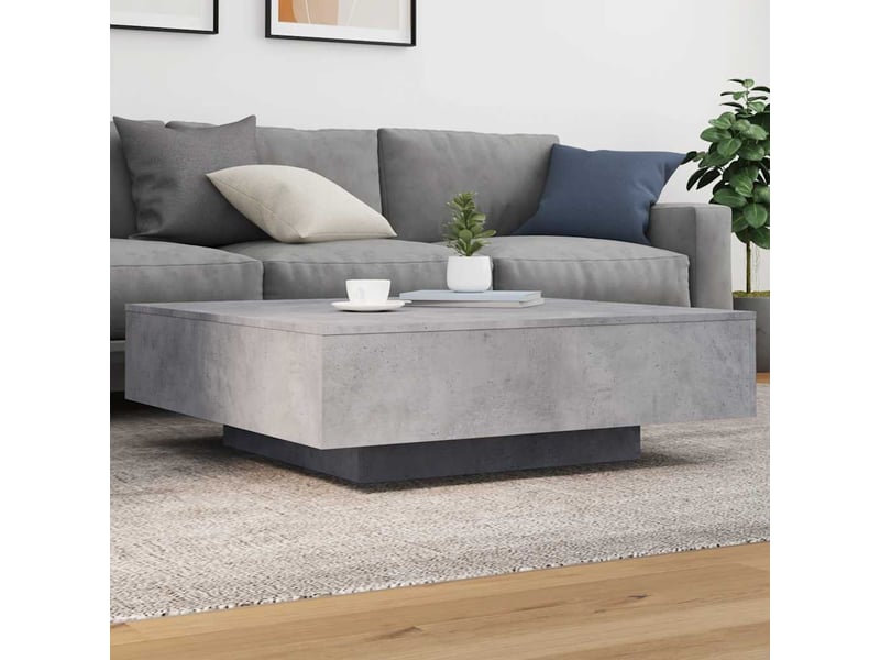  Table basse | table de salon gris béton 100x100x31 cm bois d'ingénierie  - Conforama B