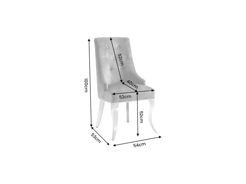  Lot de 2 chaises baroques velena en velours noir capitonné avec pieds argentés  - Conforama C