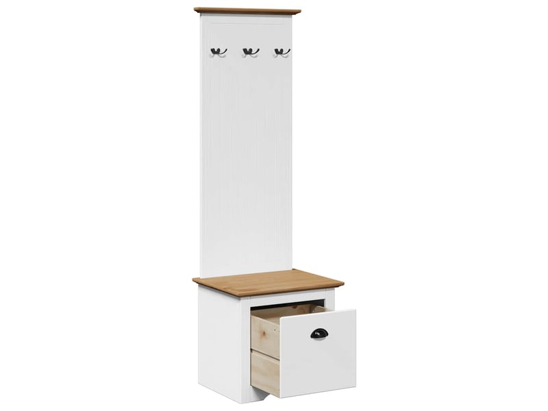  Armoire de couloir avec crochets bodo blanc marron 50x40x157 cm  - Conforama E