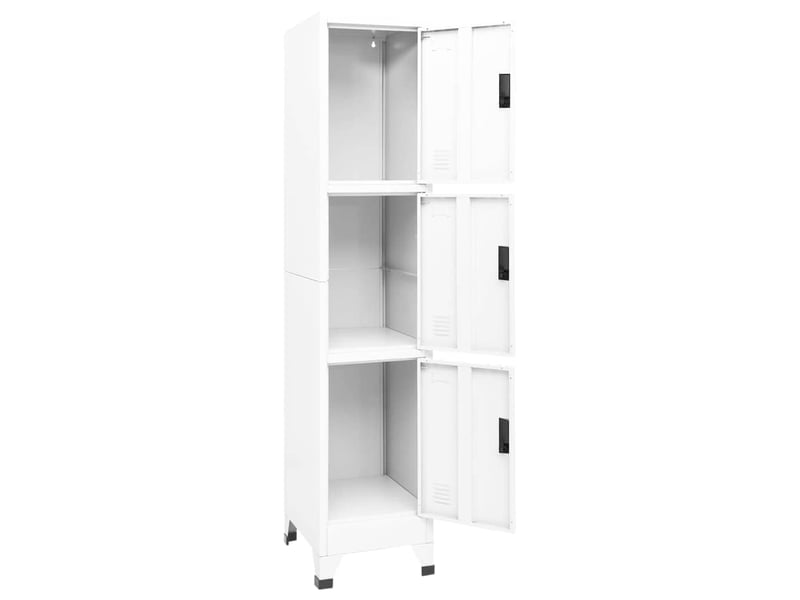  Armoire à casier, rangement de bureau blanc 38x45x180 cm acier shl1051  - Conforama C