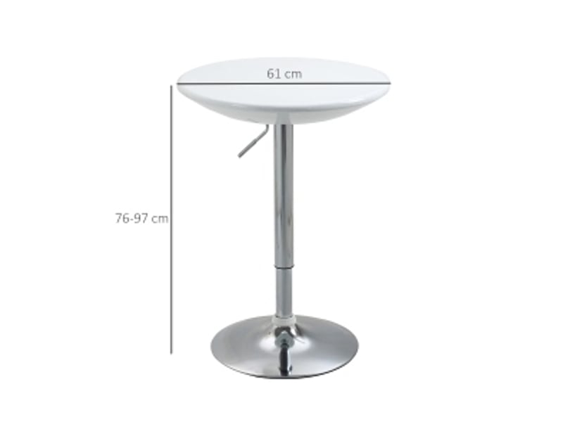  Table de bar réglable avec plateau pivotant et base métal pour cuisine et salle à manger, ø61 × 76-97 cm  - Conforama C