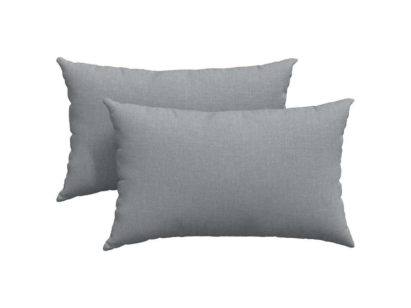  Lot de 2 coussins de canapé, coussins décoratifs tissu gris clair 50 x 30 cm cf58840  - Conforama A