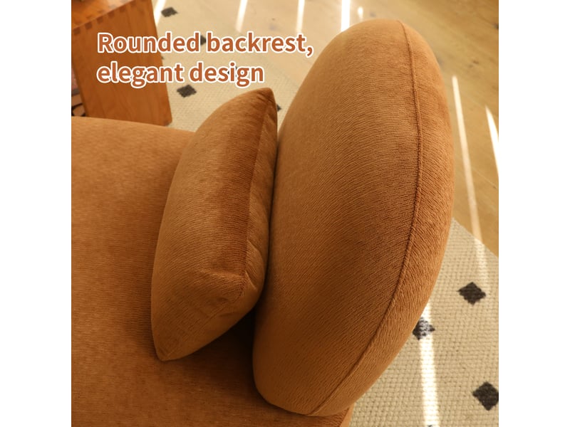 Fauteuil sans accoudoirs,72,2x86,9x69,9 cm,avec coussin,velours,caramel - Conforama E