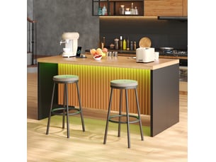 Table de bar 155x80x90 cm avec led et prises usb, décor bois et noir