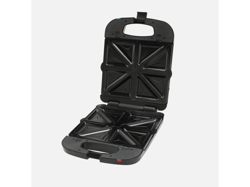  Appareil à croque-monsieur fabrilamp teba 1300 w noir et acier 4 sandwiches 2 jeux de plaques interchangeables grill et croque 274810139 - Conforama C