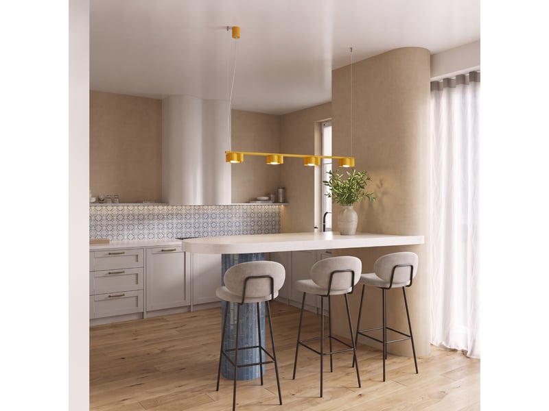  Lustre ovio 4 jaune gx53 aluminium moderne 208x122x12cm SL.3391 - Conforama C